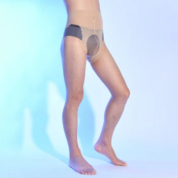 Şeffaf Çorap Erkekler Seksi Külotlu Çorap Yetişkin Erkek Erotik İç Çamaşırı Eşcinsel Adam Tayt Çorap Yüksek Elastik Örgü İç Çamaşırı Bodysuits