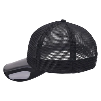 Unisex Düz Tam Örgü beyzbol şapkası Düz Renk Şeffaf Vizör Güneş Koruma Yaz Hip Hop Ayarlanabilir Snapback şoför şapkası