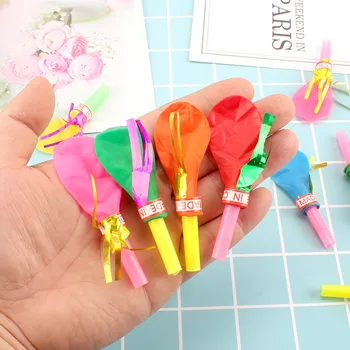 24 ADET Renkli Balon Düdük Üfleme Ejderha Çocuklar Doğum Günü Partisi Iyilik Mevcut Hediye Hatıra Hediyeler çocuk oyuncakları Dolgu 0