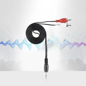 1/8 İnç 3.5 mm Fiş Jack 2 RCA Erkek Stereo Ses Kulaklık Kulaklık Kulaklık Y Splitter Adaptör Kablosu 0