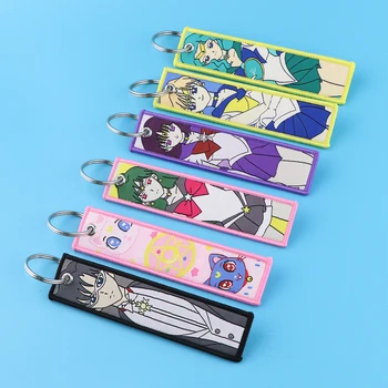 YQ1199 Anime Ay Kız Anahtarlık Pembe Anahtar Etiketi Anahtarlık Sırt Çantası okul çantası Anahtarlık Araba Anahtarları Tutucu Kadınlar Takı