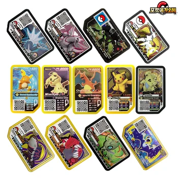 Pokemon Ga ole Diskler Arcade Oyun QR Kartları Kampanyası Özel P Kartları Legend Palkia Dialga Evrensel Kore Oyun Koleksiyonu Kartları
