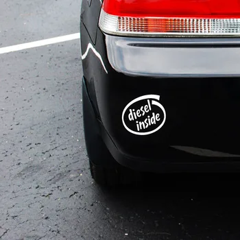DİZEL İÇ Vinil Çıkartması Komik Siyah / Gümüş Araba Sticker Araba-styling 15.5X14. 3CM 0