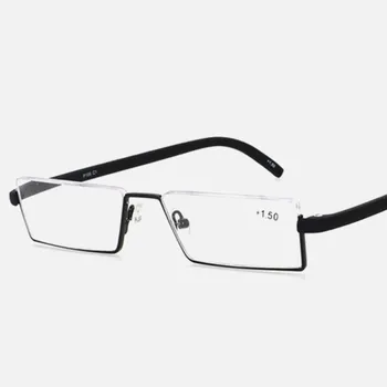 Erkekler Moda Rahat ışık Yarım Çerçeve okuma gözlüğü TR90 Reçine Katlanabilir Presbiyopik gözlük Unisex Kadınlar için okuma gözlüğü Erkekler 0