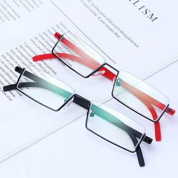 Erkekler Moda Rahat ışık Yarım Çerçeve okuma gözlüğü TR90 Reçine Katlanabilir Presbiyopik gözlük Unisex Kadınlar için okuma gözlüğü Erkekler 4