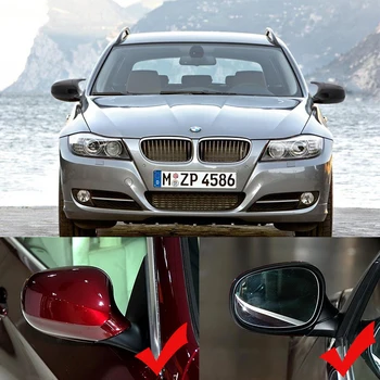 Bir Çift E90 E92 Araba dikiz aynası kapatma başlığı Yedek Yan ayna kapağı Kapaklar BMW E90 E91 2008-2011 E92 E93 2010-2013 LCI 1