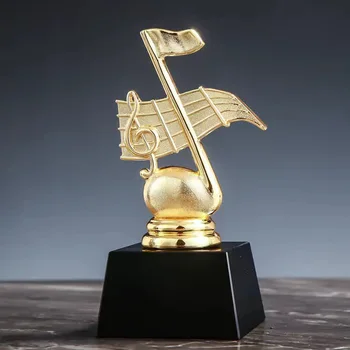 Yaratıcı Yazı Kristal Reçine Müzik Trophy Singing Konuşma Yarışması Olay Ödüllendirme Nota Mikrofon Altın Gümüş