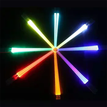 1 Pairs Yaratıcı LED Lightsaber Çubuklarını Light Up Yıldız Wared Dayanıklı Hafif Mutfak Yemek Odası Parti Güvenli Sofra