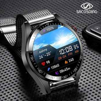 2022 Yeni 454 * 454 Ekran akıllı saat Adam izle Her Zaman Ekran Zaman Bluetooth Çağrı Yerel Müzik Smartwatch Erkekler İçin Android IOS 3