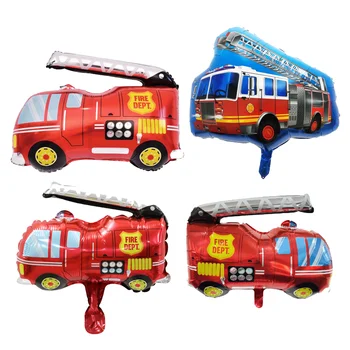 İtfaiye kamyonu Alüminyum Folyo Balon 3d Karton Alev Süslemeleri Yangın Parti Sahne Dekorasyon Noel Cadılar Bayramı Malzemeleri