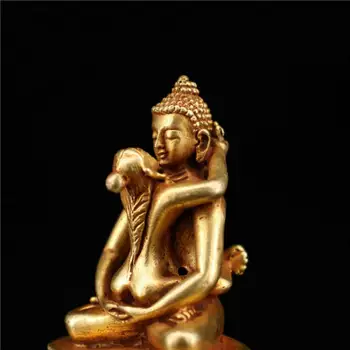 4.5*3*5.5 Cm Hevajra Mandkesvara Mutlu Buda Yab-Yum Heykeli Nadir Antika Toplamak 4