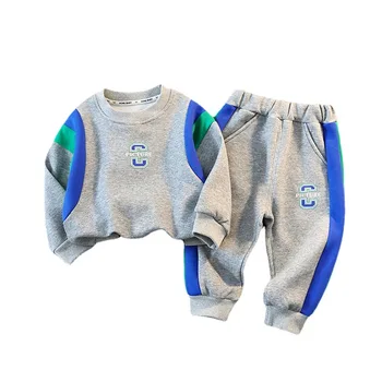 Erkek Giyim Setleri İlkbahar Sonbahar Çocuk Pamuk Tişörtü Pantolon 2 adet Eşofman Bebek 1 İla 5 Yıl Çocuklar spor elbise 2023