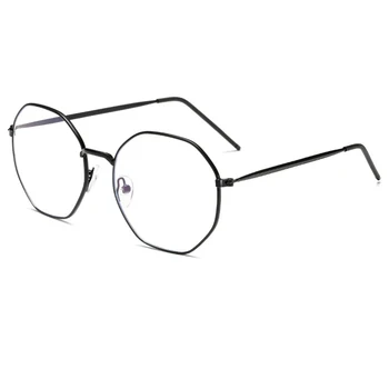 Elbru Anti-mavi ışık Metal gözlük çerçevesi kadın erkek Şeffaf Lens gözlük sahte gözlük düzensiz optik gözlük çerçevesi 2