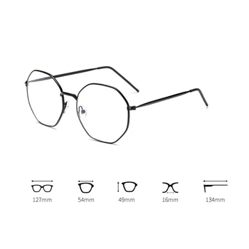 Elbru Anti-mavi ışık Metal gözlük çerçevesi kadın erkek Şeffaf Lens gözlük sahte gözlük düzensiz optik gözlük çerçevesi 5