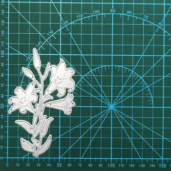 Zambak çiçeği Metal Kesme Ölür Stencil DIY Scrapbooking Albümü Damga Kağıt Kartı Kabartma El Sanatları Dekor