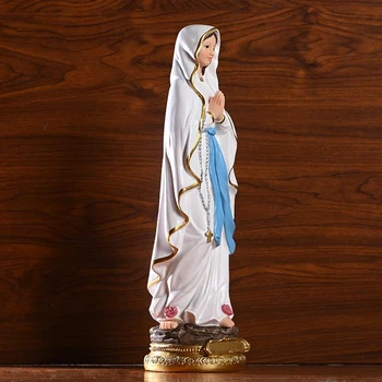 Roma Katolik Heykel Our Lady Lourdes Meryem Heykeli 30 cm Yükseklik