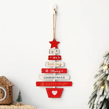 Ahşap Yılbaşı Ağacı Kolye Merry Christmas Ev Partisi Süslemeleri Kapı Duvar Odası Kış Süsler Yeni Yıl 2023 Navidad Hediye