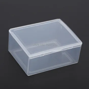 10 adet Küçük dikdörtgen şeffaf plastik kutu 40ml Doldurulabilir kutu 0