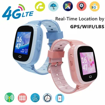 2022 GPS Smartwatch Çocuklar İçin SOS Çağrı 4G Telefon HD Kamera Spor Su Geçirmez Saatler Pembe Erkek kız akıllı saat Reloj İnteligente 1