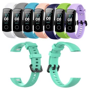 12 Renk Klasik Yumuşak Silikon Watch Band Kayışı Onur Band 4 5 Yedek Renkli Bileklik Kayışı Huawei Onur Band 5 4