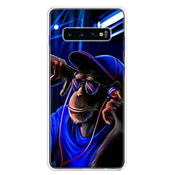 Komik Düşünme Maymun Kulaklık İle Sanat Yumuşak Yumuşak Telefon Kılıfı için Samsung Galaxy A51 A71 A41 A31 A21S A11 A10 A20E A30 A40 A50 1