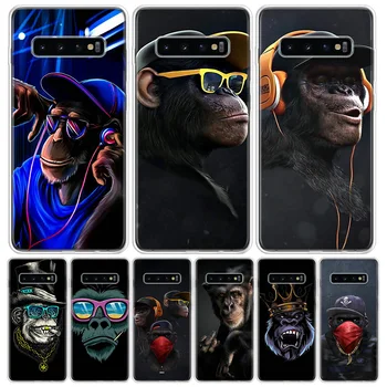 Komik Düşünme Maymun Kulaklık İle Sanat Yumuşak Yumuşak Telefon Kılıfı için Samsung Galaxy A51 A71 A41 A31 A21S A11 A10 A20E A30 A40 A50 3