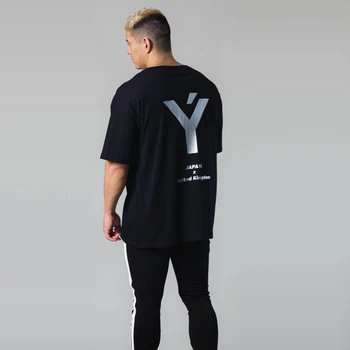 Yeni Erkek kısa Kollu pamuklu tişört Yaz Rahat Spor Salonu Spor Gömlek Vücut Geliştirme T shirt Erkek İnce Egzersiz Tee Üstleri Giyim