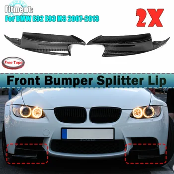 Ön Tampon Splitter Spoiler Dudak Karbon Fiber İçin BMW E90 E92 E92 M3 2007-2012 M Performans Araba Modifikasyon Aksesuarları
