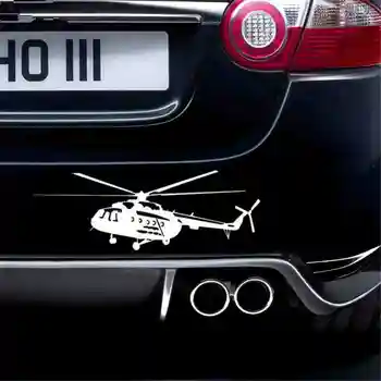 Komik Helikopter Mi-8 Uçak Araba Sticker Otomobiller Motosikletler Dış Aksesuarlar Vinil Çıkartması 0