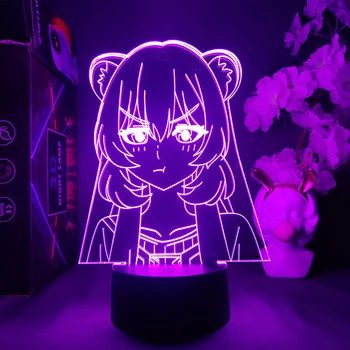 Kızgın Raphtalia Anime Led ışıkları Yükselen Kalkan Odası Dekor için RGB Renk Değiştirme Gece ışıkları Hediye 3d Manga Lambası