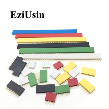 2.54 mm Tek Sıra Dişi PCB kartı Pin Header Konnektör Şerit Pin Başlığı 2/3/4/6/8/10/16/40p 1 pin renkli soket Arduino İçin 1