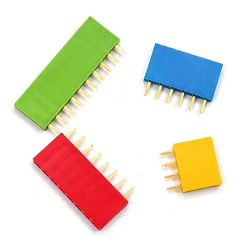 2.54 mm Tek Sıra Dişi PCB kartı Pin Header Konnektör Şerit Pin Başlığı 2/3/4/6/8/10/16/40p 1 pin renkli soket Arduino İçin 2