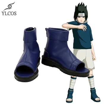 Anim Uchiha Sasuke Cosplay Ayakkabı Cadılar Bayramı Partisi Mavi Çizmeler Unisex Için Özel Yapılmış
