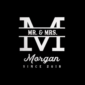 İlk Tasarım Mr & Mrs Çıkartmaları Özel Aile Adı Kurulan Yıl Kişiselleştirilmiş Çıkartmalar Düğün Parti Çıkarılabilir Vinil Duvar HY2229 4