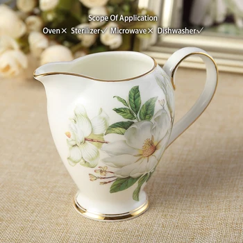 Kamelya Kemik Çini Kahve Seti İngilizce porselen çay seti seramik saksı Kremalı şekerlik Öğleden Sonra Çay Demlik Kahve Fincanı Kupa