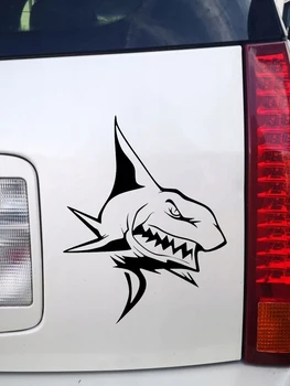 CK2911#15 * 19cm Köpekbalığı 3 komik araba sticker vinil çıkartması beyaz / siyah araba oto çıkartmaları araba tampon / arka cam araba dekorasyon