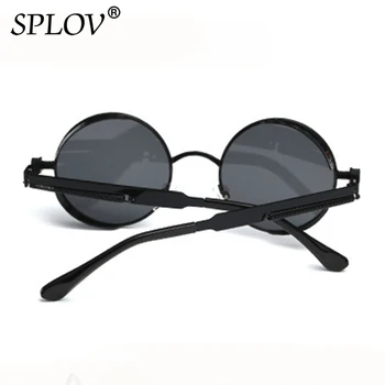 SPLOV Retro Yuvarlak Buhar Punk Güneş Gözlüğü Erkekler Kadınlar Marka Tasarımcısı Küçük Daire güneş gözlüğü Vintage Metal Çerçeve Sürüş Gözlük 0