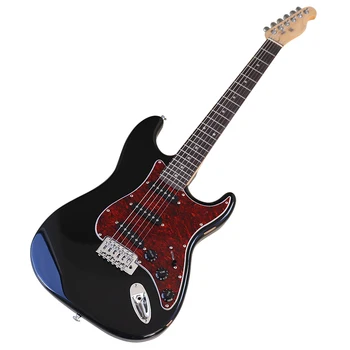 ST Elektrik Gitar 39 İnç Metalik Kırmızı Parlak Basswood Vücut 6 Dize Akçaağaç Boyun 22 Frets Elektro Gitar 0