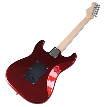 ST Elektrik Gitar 39 İnç Metalik Kırmızı Parlak Basswood Vücut 6 Dize Akçaağaç Boyun 22 Frets Elektro Gitar 1