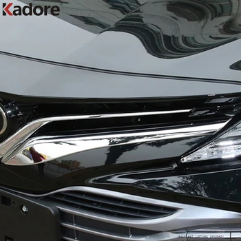 Toyota Camry için XV70 2017-2019 2020 Krom Ön Üst Tampon Yarış Izgarası Etrafında Kapak Koruyucu Şerit Trim Araba Aksesuarları 1