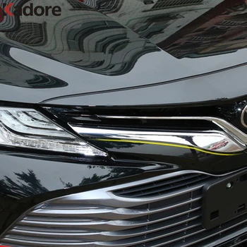 Toyota Camry için XV70 2017-2019 2020 Krom Ön Üst Tampon Yarış Izgarası Etrafında Kapak Koruyucu Şerit Trim Araba Aksesuarları 4