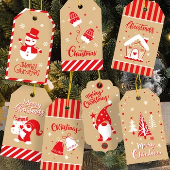 50 Adet Yeni Yıl 2023 Kağıt Etiketleri Yılbaşı Ağacı Süsleri DIY El Sanatları Etiket Noel Süslemeleri Ev için Noel Ağacı Kolye Hediyeler
