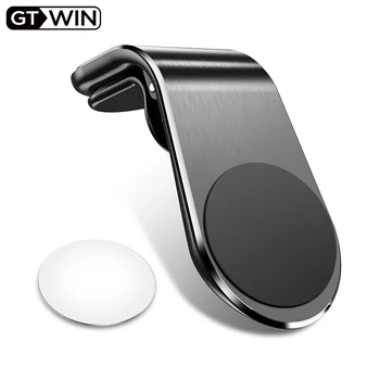GTWIN Metal Manyetik araç telefonu tutucu Mini Hava Firar sabitleme kıskacı Mıknatıs telefon standı iPhone Samsung Xiaomi Akıllı Telefonlar İçin Araba 3