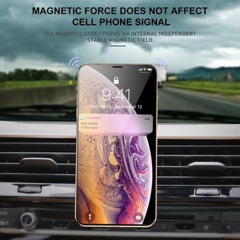 GTWIN Metal Manyetik araç telefonu tutucu Mini Hava Firar sabitleme kıskacı Mıknatıs telefon standı iPhone Samsung Xiaomi Akıllı Telefonlar İçin Araba 4