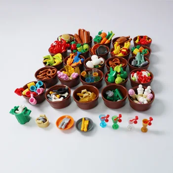 Citi Gıda blok oyuncaklar Çocuklar için Montessori Oyna Pretend Şehir Arkadaşlar Klasik yapı tuğlaları Fast Food MOC Parçaları Aksesuarları