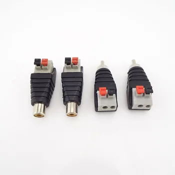 5.5 mm x 2.1 mm Hoparlör Kablosu A / V Kablosu Ses RCA erkek/RCA dişi konnektör Basın Fiş Terminali Bağlantı Adaptörü Jack Tak 2/5 / 10x