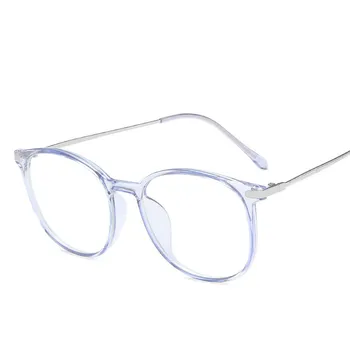 Klasik kare plastik Anti-mavi ışık kadın gözlük moda Vintage gözlük bilgisayar optik miyopi gözlük çerçevesi Tr90 4