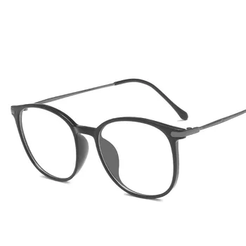 Klasik kare plastik Anti-mavi ışık kadın gözlük moda Vintage gözlük bilgisayar optik miyopi gözlük çerçevesi Tr90 5