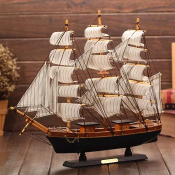 Gemi Modeli Ahşap Tekne Dekorasyon El Sanatları Ahşap Ev El Sanatları Figürler Minyatürleri Deniz Dekor Deniz Ahşap Yelkenli Gemi