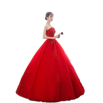 2021 Yeni Kırmızı Düğün Gelin Prenses Rüya Çiçek Smear Göğüs Sonbahar Kış Yüksek Bel Hamile Kadın Elbise